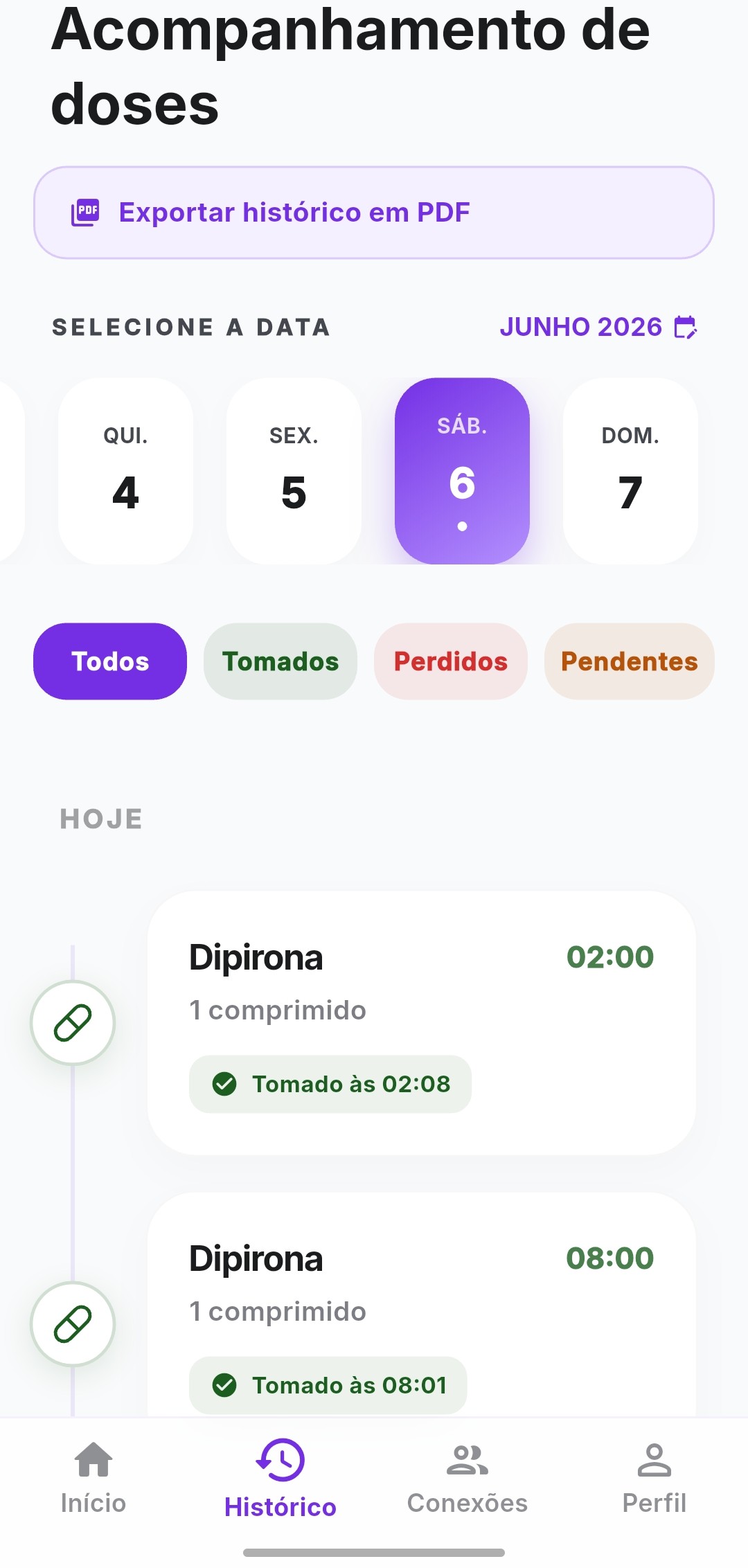 Interface do Paciente